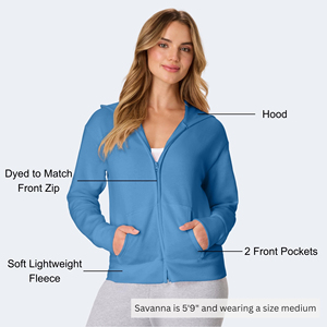 Women's <b>Clothing</b> Plus Size Full Zipper Hoodies Sweatshirts OEM Service Design Customized Zip Up Hoodie With Pockets - Product Image 2