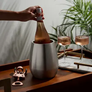 Refroidisseur de bouteilles à double paroi en acier inoxydable pour champagne, bière, boissons – Idéal pour bars, restaurants, fêtes – Vente en gros OEM - Product Image 3