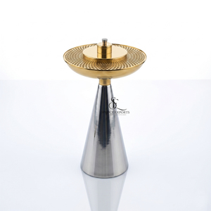 Luxury Metal <b>Bakhoor</b> Burner Gold Finish Lattice Top & Silver Cone Base. Elegant Arabic <b>Oud</b> Incense Holder For Home Fragrance - Product Image 1