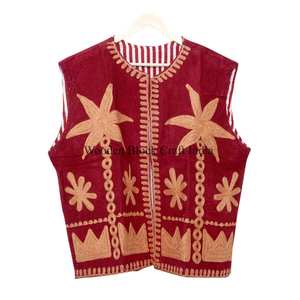 Chaleco indio vintage bordado, transpirable, ecológico, chaleco de invierno chic para mujer, estilo bohemio, chaleco de algodón con estampado floral. - Product Image 4