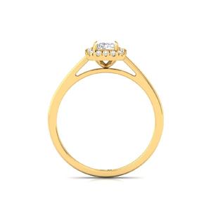 Anillo Solitario con Diamante Cultivado en Laboratorio, Corte Radiante y Redondo, en Oro de 10K Chapado en Oro de Lujo para Mujer - Product Image 3