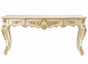 Classical Palace Inspired Carved <b>Dining</b> Room Furniture 10 Seater Ornate White Gold Inlay Oval <b>Dining</b> <b>Table</b> <b>with</b> Carved <b>Chairs</b> - Product Image 5