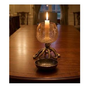 Portavelas Decorativo con Base de Pulpo y Copa de Vidrio, Ideal como Centro de Mesa, Portavelas para Velas de Té, Decoración para Hogares u Oficinas - Product Image 2