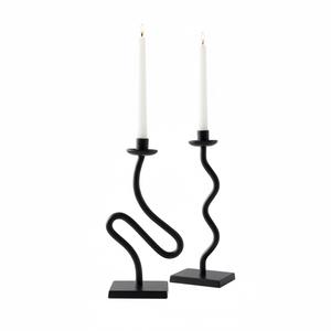 Elegante Portavelas de Metal Dorado en Forma de S Ondulado, Candelabro de Hierro, Decoración para el Hogar, Centro de Mesa Moderno para Bodas y Navidad - Product Image 3