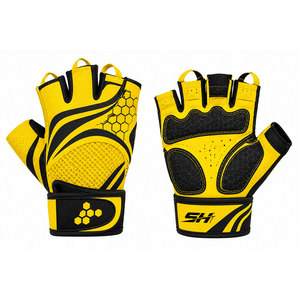 Gants de fitness pour femmes de couleur jaune magnifique avec une adhérence renforcée pour la force de préhension, idéaux pour l'entraînement et l'exercice, vente en gros de gants de gym. - Product Image 1