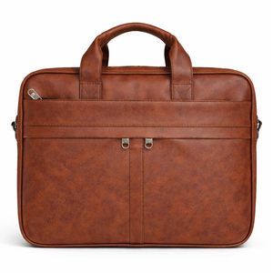 Maletín de Cuero Genuino Zolo para Hombre, de Lujo, con Cierre de Solapa Clásico, Gran Capacidad, Diseño Resistente, Color Marrón - Product Image 2