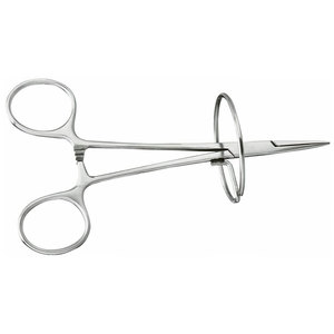 Holding Clamp Straight 130 mm with Slightly Toothed Jaws and <b>Spacer</b> Ring for Crown Protection Dental Instrument for Secure - Product Image 4