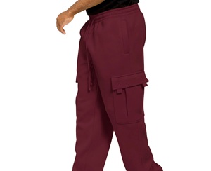 Pantalones Cargo de Trabajo Vintage Personalizados, 100% Algodón, Color Granate Liso, con Múltiples Bolsillos, Pantalones Tácticos para Trabajo al Aire Libre - Product Image 2