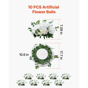 10 Pezzi Rose Bianche Artificiali da 45 cm di Diametro per Centrotavola Matrimoniali, Composizioni Floreali, Bouquet di Fiori Finti Perfetti - Product Image 3