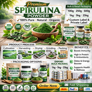 Poudre de Spiruline Superaliment Naturel Pur à 99% de Qualité Alimentaire en Emballage Bouteille/Fût pour Applications Nutraceutiques et Industrielles Alimentaires - Product Image 3