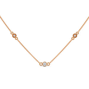 Collar con Colgante de Oro Rosa y Diamante de Laboratorio, Joyería Fina Clásica para Mujer, Elegante - Product Image 1