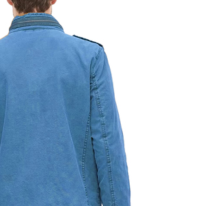 Chaqueta vaquera de hombre nueva para exteriores, color sólido, cuello alto, cierre de cremallera, estilo urbano, muy económica - Product Image 6