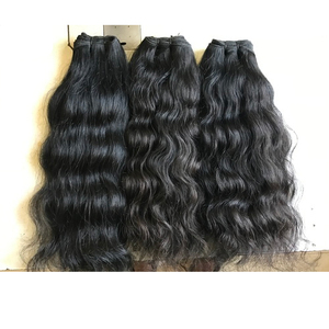 Extensiones de Cabello Humano Ondulado 100% Sin Procesar, Cabello Natural Virgen de Templo Indio, Doble Trama a Máquina, Proveedor Mayorista - Product Image 3