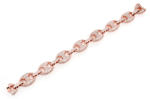 Luxury 925 Silver Diamond Chain Link <b>Bracelet</b> Round Brilliant Cut Pave Setting Geometric Unisex Everyday Wear - Product Image 5