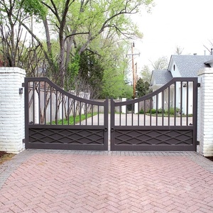 Traditional-style double wrought iron gate – Rust-resistant powder-coated finish, easy to assemble – Designed for outdoor use. - Product Image 4