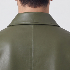 Manteau long d'hiver pour homme en cuir véritable de qualité supérieure, double boutonnage, réversible, écologique, style vintage, pour le bureau et les affaires - Product Image 5