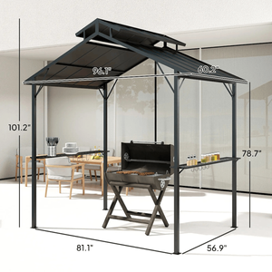 Gazebo in Legno per Barbecue, Elegante Tettoia e Pergola per Intrattenimento all'Aperto - Product Image 5