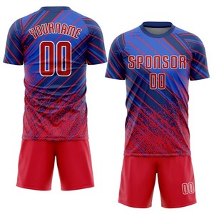 Maillot de football personnalisé rouge et blanc par sublimation, respirant, séchage rapide, ensemble uniforme, tenue d'équipe, vêtements de sport pour hommes, manches courtes - Product Image 5