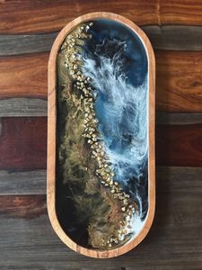 Modern Wooden And Resin Serving <b>Tray</b> For Hotel Restaurant Cafe And Premium Home Decoration Applications - Product Image 6