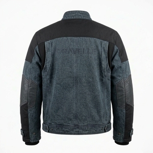 Chaqueta de Motociclista para Hombre, Estilo Vintage, Lavada, con Parches de Cuero, Protectora, para Motociclismo, Ropa de Calle, Abrigo Personalizado - Product Image 2