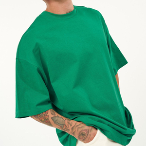 เสื้อยืดโอเวอร์ไซส์ผู้ชาย ผ้าฝ้ายหนา 300 กรัม ทรงหลวม ไหล่ตก แขนสั้น สไตล์ลำลอง สตรีทแวร์ ฤดูร้อน สีพื้น เป็นมิตรกับสิ่งแวดล้อม - Product Image 5
