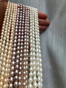 Perlas Naturales de Agua Dulce al por Mayor, 8-9mm, Rosadas, Púrpuras, Blancas, en Forma de Arroz, Cuentas Sueltas para Fabricación de Joyería, Grado Tercero - Product Image 3