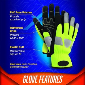 Guantes de Seguridad de Cuero de Grano Partido, Protección UV, Antideslizantes, Impermeables, Unisex, para Uso en Exteriores, Alta Calidad, Bajo Precio - Product Image 5