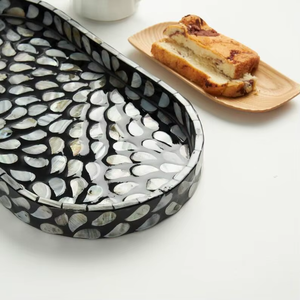 Handmade Round Mother of Pearl Tea Serving Tray From India Nice Price Wholesale Home Decor Accessories BY HF CRAFTS - Product Image 4