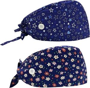 Bonnets médicaux colorés à motifs variés pour femmes, bonnets de travail pour infirmières, avec bandeau anti-transpiration, chapeaux élastiques pour le personnel médical, bonnets OEM pour médecins et professionnels de la santé. - Product Image 4