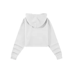 Sudadera Corta Blanca para Mujer, de Manga Larga, Color Sólido, Estilo Pullover, Transpirable, Tejida, para Otoño - Product Image 6