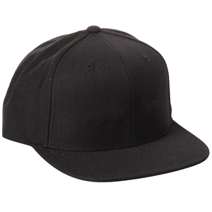 Casquette de baseball noire à 6 panneaux, ajustée, unisexe, décontractée, couleur unie, tissu sergé, pour adulte - Product Image 1