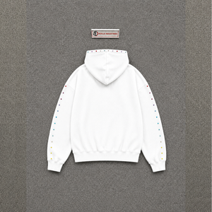 Sweat à capuche oversize blanc de luxe, effet vieilli, délavé vintage, haute qualité, coupe ample, tendance, en molleton doux, style urbain - Product Image 6