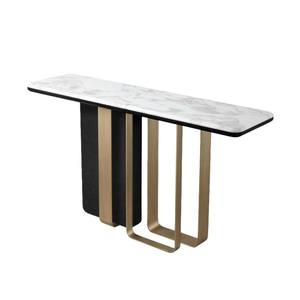 Table basse ronde contemporaine en fer doré, plateau en marbre artisanal unique, finition thermolaquée, pour salon, chambre, maison - Product Image 5