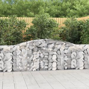Lot de 2 paniers gabions en fer galvanisé argenté de 157,5 pouces de long – Collection de paniers en fil métallique - Product Image 1