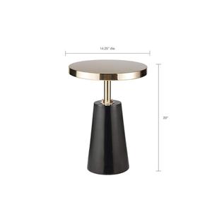 Madison Park Sophia Accent <b>Table</b> <b>Side</b> <b>Table</b> Black Metal Pedestal Base Antique <b>Gold</b> Finish Modern Living Room Fully Assembled - Product Image 5