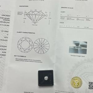 Diamantes sintéticos sueltos de corte brillante redondo, cultivados en laboratorio mediante HPHT, de 0.8 mm a 3.0 mm, color blanco EF, claridad VVS, para joyería. - Product Image 2