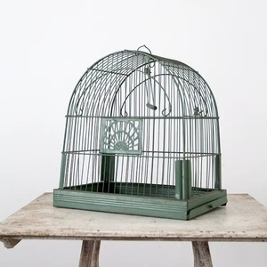 Elegant Hanging Metal Bird Cage For Balcony Garden Decoration With Rustic Vintage Finish And <b>Strong</b> Iron Frame - Product Image 1