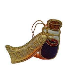 Adorno Colgante en Forma de Botella con Bordado Zari y Texto 'Drink Me', Parche de Cuentas Decorativo, Llavero para el Hogar, Regalos y Accesorios de Manualidades - Product Image 3