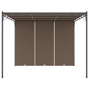 Gazebo de jardin taupe 9.8 'x 9.8' x 7.4 'avec auvent et pergola durables pour rideau latéral - Product Image 3