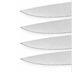 Juego de 4 cuchillos para carne con hojas dentadas y mangos ergonómicos, cuchillas afiladas para carne, filetes, mesa de comedor, cocina, restaurante - Product Image 5