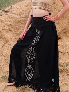 <b>Boho</b> Wrap panel <b>Maxi</b> <b>Skirt</b> Festival Tribal Printed Long Hippie Clothing, Beach Resort Wear for Women - Product Image 1