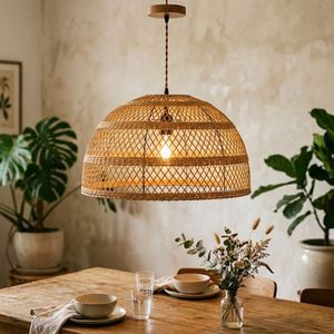 Lámpara de Techo Colgante de Ratán Ecológica, Hecha a Mano, Tejida, para Decoración de Hoteles, Resorts y Hogares, Estilo Nórdico - Product Image 4