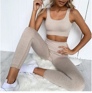 Ensemble de sport pour femmes, 2 pièces, soutien-gorge de yoga et pantalon, tenue de sport, vêtements de course, tenue de fitness, vêtements de sport - Product Image 1