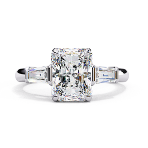 Anillo de Compromiso con Moissanita Corte Radiante, Oro Sólido de 18K, Engaste de Puntas, Joyería Clásica para Mujer - Product Image 2