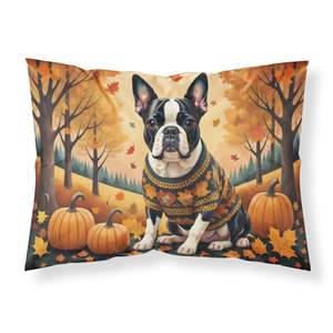 ปลอกหมอนตกแต่งลายศิลปะบอสตันเทอร์เรียน้ำหนักเบาและนุ่มมากดูแลง่ายขนาดมาตรฐานฤดูใบไม้ร่วง - Product Image 1