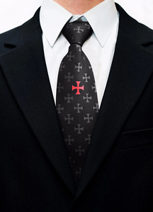 Nueva Corbata de Seda Masónica de los Caballeros Templarios Negros, de Alta Calidad, Hecha a Medida, Regalia Masculina, Marca Única, Corbatas Personalizadas - Product Image 3