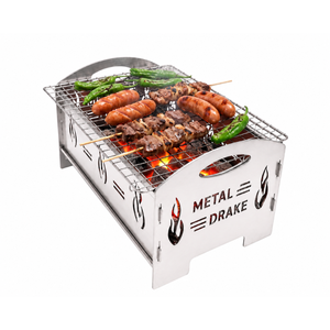 Parrilla de Carbón de Acero Inoxidable Metal Drake con Encendido Automático, Rejilla Antiadherente Duradera, Portátil para Exteriores, Camping, Jardín y Barbacoa - Product Image 2