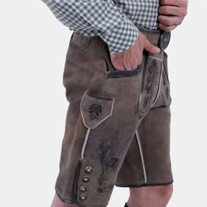 Costume bavarois en cuir pour homme avec logo personnalisé, fait main, pour l'Oktoberfest allemand, avec bretelles, vente en gros - Product Image 4