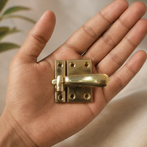 SHUBHAM Solid Brass Cabinet <b>Latch</b> Polished Golden Furniture Fastener for Cupboard Drawer Door <b>Window</b> Hardware - Product Image 6
