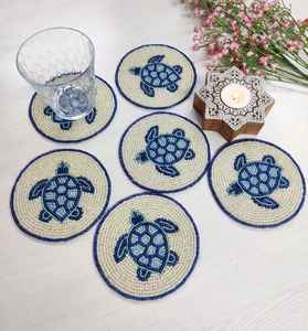 Posavasos de Lujo Hecho a Mano con Cuentas de Vidrio, Diseño Floral Mandala, Salvamantel Redondo Resistente al Calor para Bebidas - Product Image 6